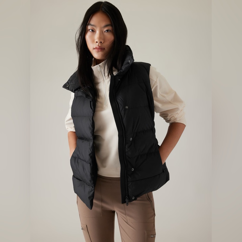 Athleta Black Down Puffer Vest